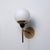 Black Italian Brass Black Lacquered Metal and Opaline Glass Globe Wall Sconce, 1950s For Sale - Image 8 of 8