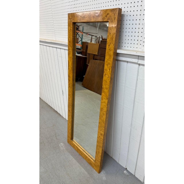 Mid-Century Modern Mid-Century Modern Burled Wood Wall Mirror For Sale - Image 3 of 6