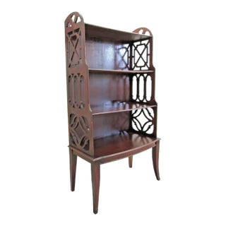 Butler 842 Etagere Bookcase Display Chinese Chippendale Hand Crafted Mahogany For Sale