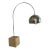 Mid-Century Modern Chrome and Travertine Arc Table Lamp by Harvey Guzzini, Italy For Sale