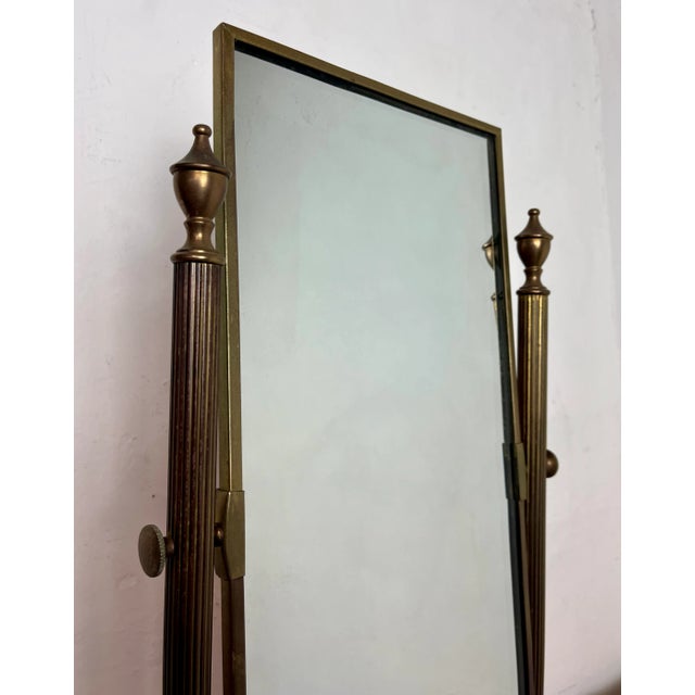 Mid-Century Modern Mid-Century Art Deco Style Brass and Onyx Dressing Table Mirror, 1950s For Sale - Image 3 of 12