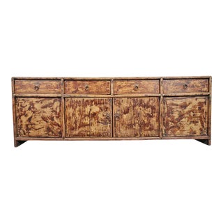 Mid 20th Century Vintage Mongolian Low Credenza / Media Cabinet For Sale