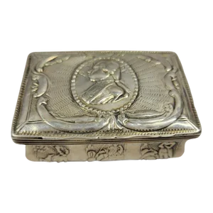 18th C French Sterling Silver Embossed Snuff Box