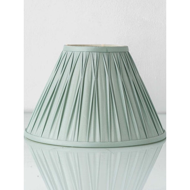 Blue Vintage French Gilt Wheat Sheaf Table Lamp with New Silk Lampshade, 1950s For Sale - Image 8 of 18