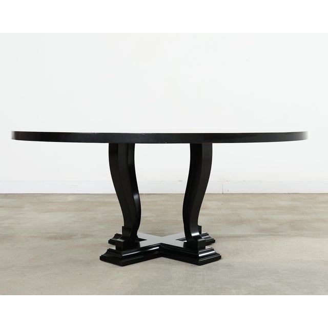 Early 21st Century Ralph Lauren Ebonized Mahogany Round Basalt Dining Table For Sale - Image 5 of 18