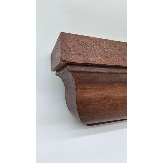 Antique Vintage Solid Wood Floating Wall Shelf For Sale - Image 4 of 14