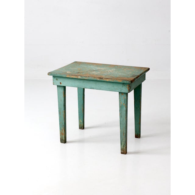 Antique Painted Primitive Farmhouse Side Table For Sale - Image 12 of 14