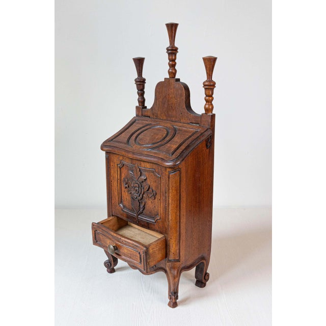 French 19th Century Louis XV Style French Farinerio Flour Box with Carved Floral Décor For Sale - Image 3 of 9