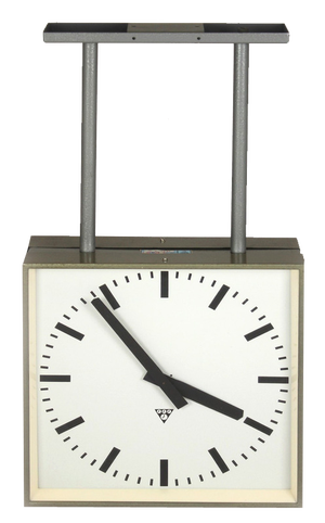 Large Double-Sided Railway Clock from Pragotron, 1980s