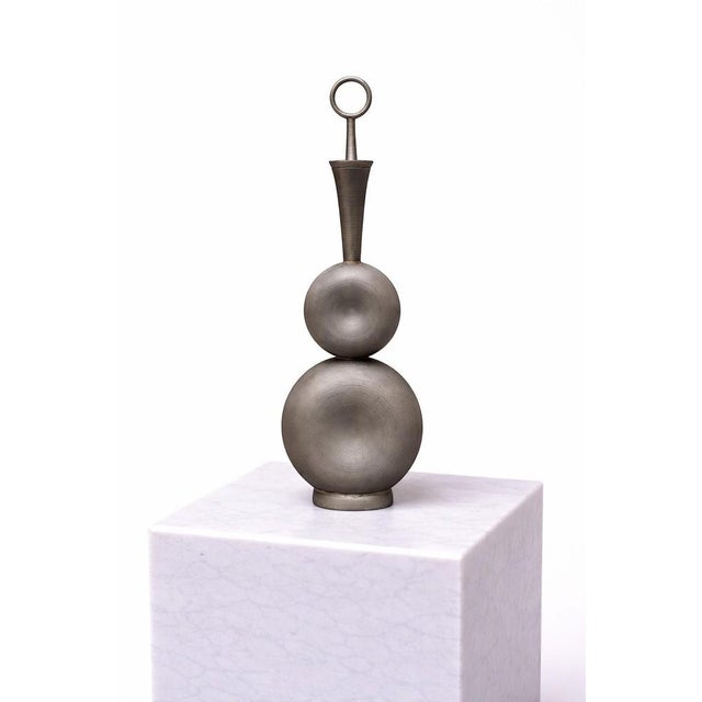 Scandinavian Modern Pewter Bottle by Gunnar Havstad, Norway, 1950s For Sale - Image 3 of 9