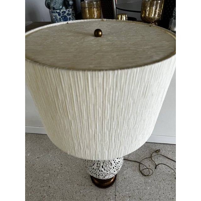 Ceramic 1960s Vintage Ceramic Lamp With Shade For Sale - Image 7 of 11
