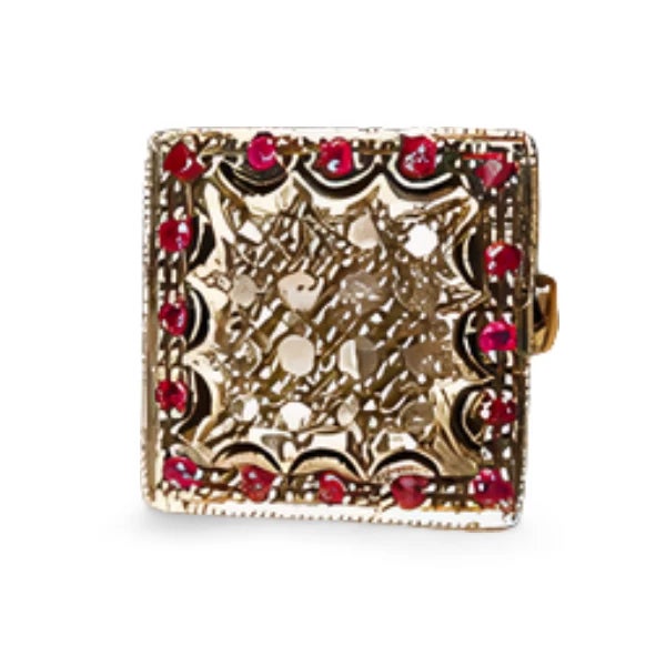 14K Pink Gold Antique Ruby & Rose-Cut Diamond Filigree Ring Exquisite Antique 14K Pink Gold Ruby & Rose-Cut Diamond...