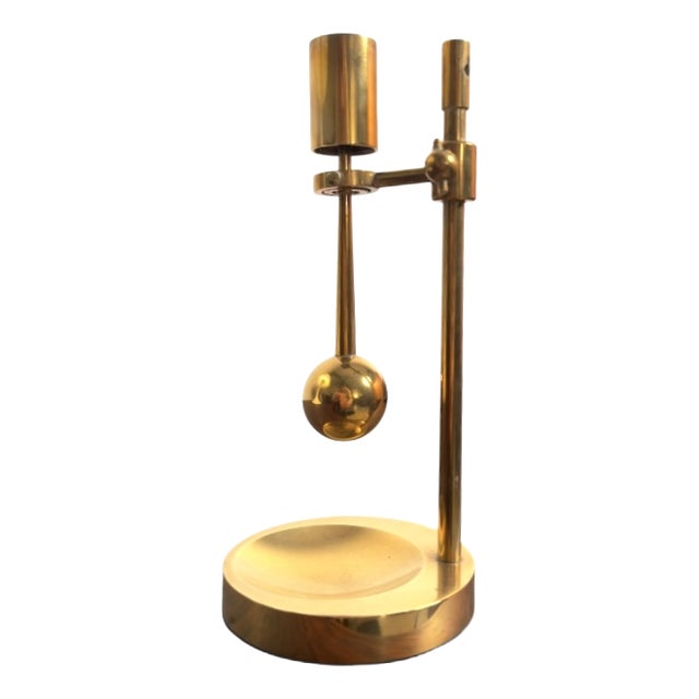 Mid-20th Century Adjustable Brass Candlestick from Poul Kralund, Denmark For Sale