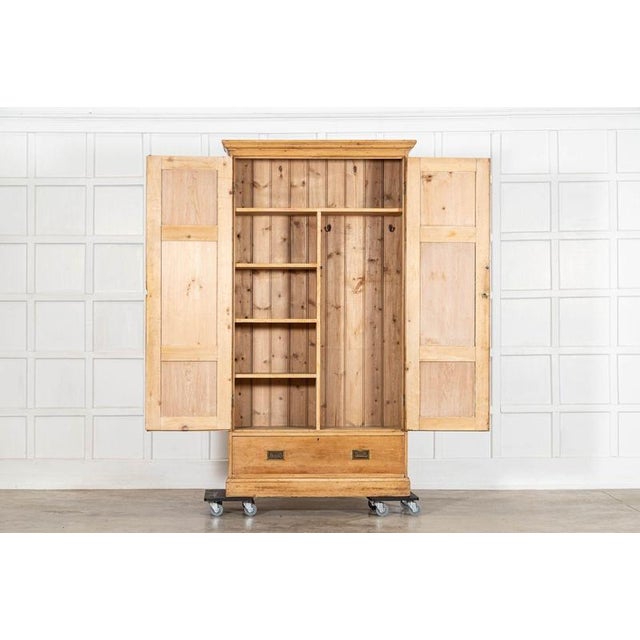 circa 1880 19thC English Pine Cupboard W116 x D40 x H212.5 cm Weight 82Kg