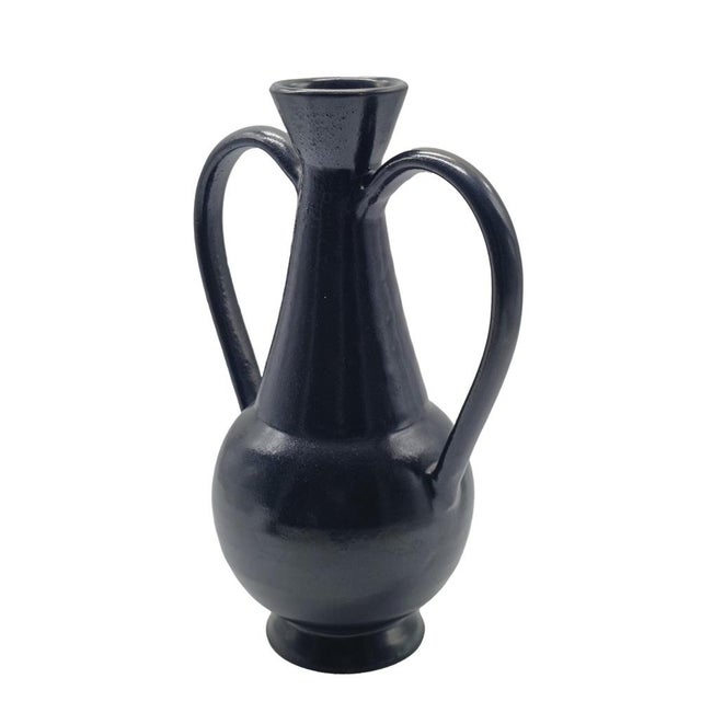 Gio Ponti Black Bucchero Ceramic Jug by Gio Ponti for Costantino, Italy, 1998 For Sale - Image 4 of 11