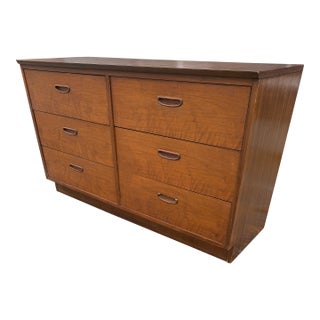1970s Mid Century Lane Furniture Walnut LowBoy Dresser For Sale