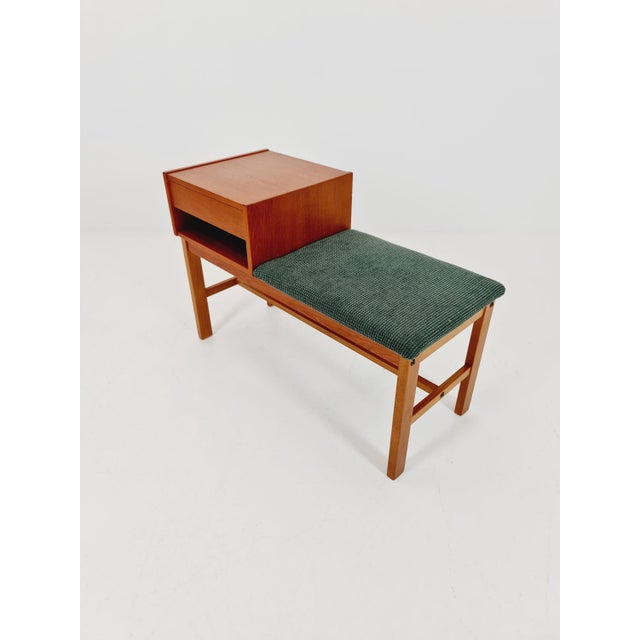 Danish Teak Hallway Telephone Table by Jörgen Maahr / Otto Nielsen, 1960s For Sale - Image 6 of 11
