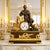 FRENCH RESTAURATION ORMOLU & PATINATED BRONZE FIGURAL MANTEL CLOCK OF ROMAN PHILOSOPHER HORATIUS Paris, circa 1820; silk-...