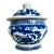 Blue & White Ceramic Covered Jar For Sale