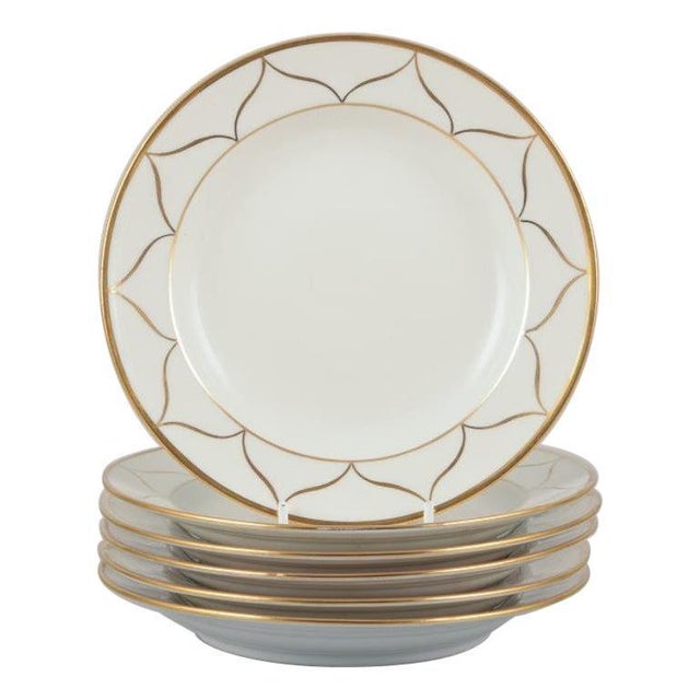 1930s White Porcelain with Gold Decoration Plates, Meissen, Germany, 1930s, Set of 6 For Sale - Image 5 of 5