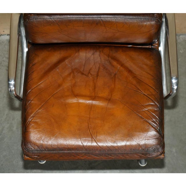 1970s Chanel NYC Soft Pad Captain's Chair in Hand-Dyed Leather from Herman Miller, 1977 For Sale - Image 5 of 18