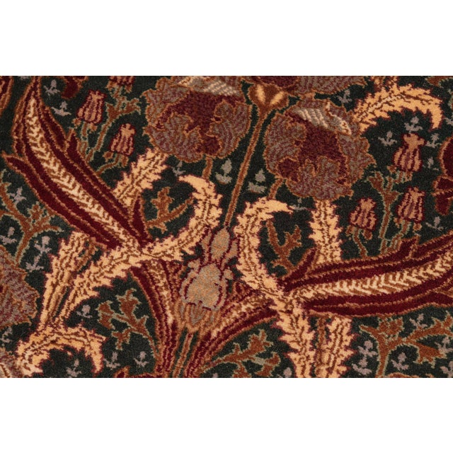 Elegant 1990's Pak-Persian Green/Gold Wool Rug - 5'5'' X 8'1'' For Sale In New York - Image 6 of 9