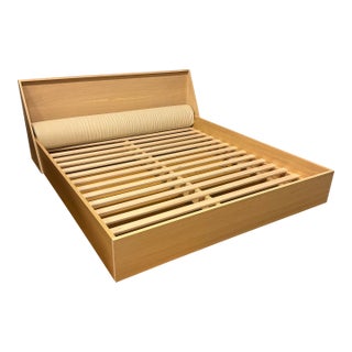 California King Bespoke Natural Oak Wood Platform Bed Frame For Sale