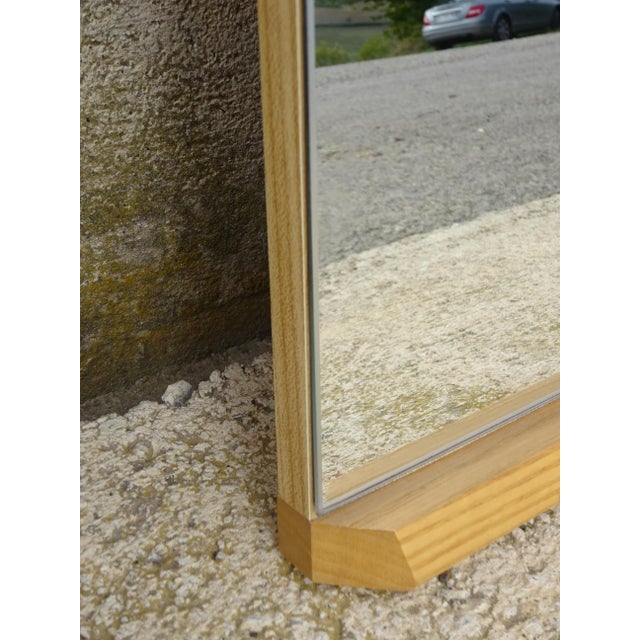 Scandinavian Mirror in Light Oak, 1970s For Sale - Image 4 of 14