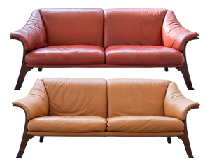 Sofas in Cognac and Bordeaux Leather from Poltrona Frau, 1980s-1990s, Set of 2