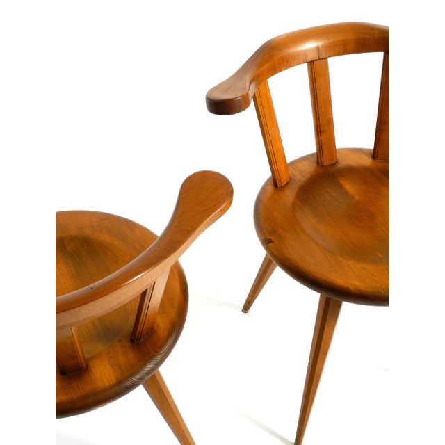 Mid-Century Wood Sprouted Low Back Chairs, 1950s, Set of 5 For Sale - Image 14 of 18