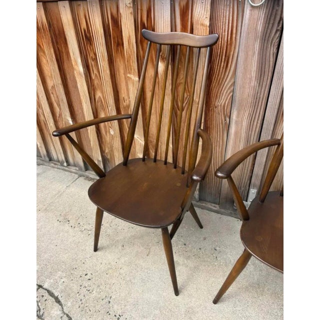 Ercol Vintage British Armchairs from Ercol, 1950s, Set of 2 For Sale - Image 4 of 6