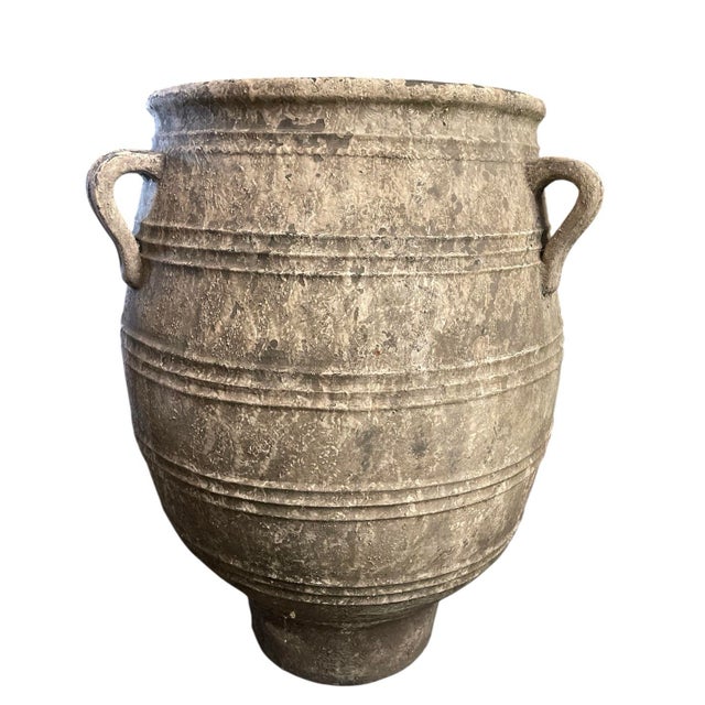 Mediterranean Vintage Hand-Thrown Mediterranean Terracotta Garden Urn For Sale - Image 3 of 12