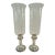 1960’s-1970’s Vintage Garden Silversmiths Sterling Silver Etched Glass Hurricane Candleholders - A Pair For Sale