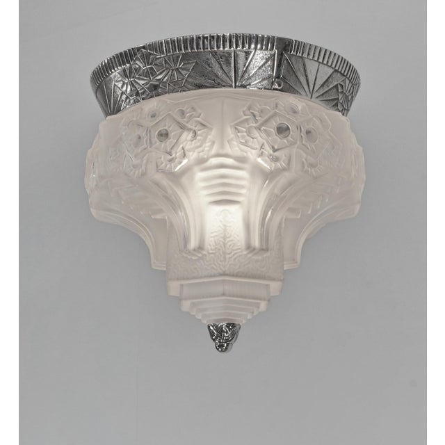Muller Frères 1920s French Art Deco Flush Mount by Muller Freres France For Sale - Image 4 of 11