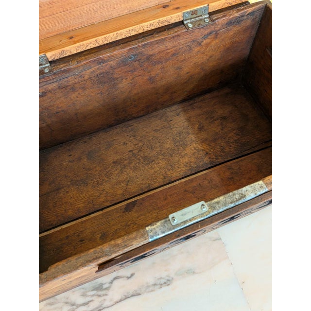 Brown Wooden Bible Box, 1920 For Sale - Image 8 of 13