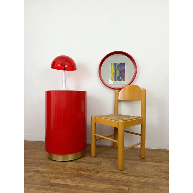 1980s Vintage Red Drum Side Table For Sale In San Diego - Image 6 of 9
