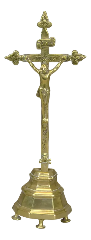 Wall-Mounted Crucifix in Bronze, Western Europe, 18th Century