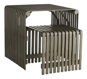 Arteriors Organic Modern Gray Rattan Carmen Side Tables - Set of 2
