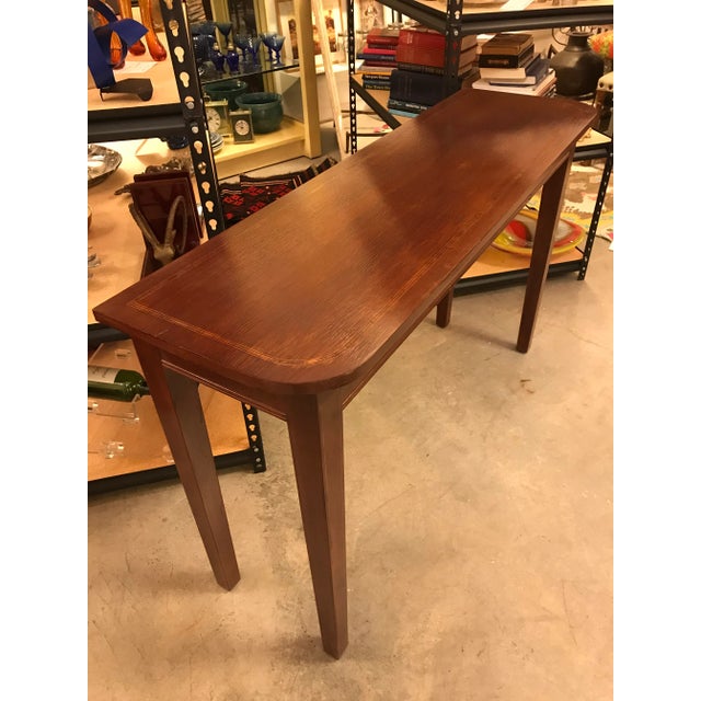 Vintage Wood Console Table With Wood Inlay Chairish