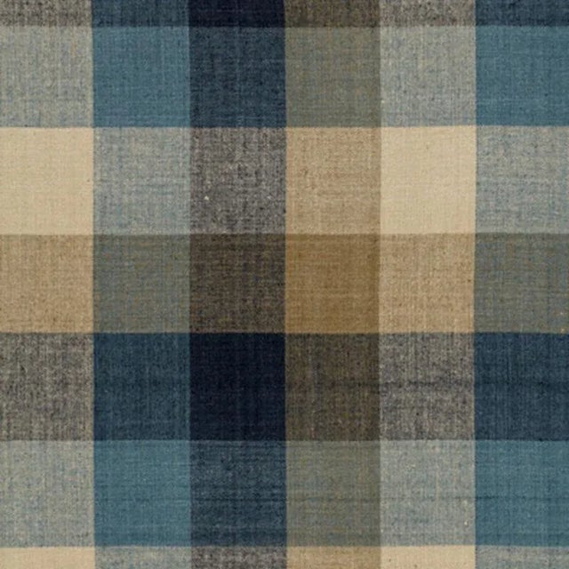 Contemporary Sample - Schumacher Graylyn Plaid Fabric in Indigo For Sale - Image 3 of 3