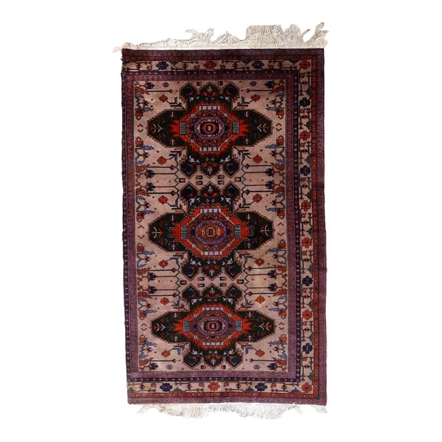 1960s, Handmade Vintage Caucasian Kazak Rug 4' X 6.9' For Sale