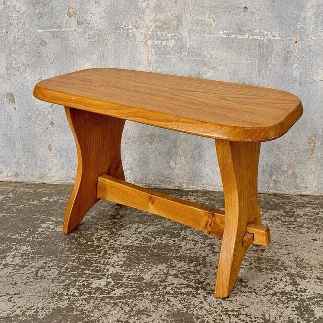Mid-Century Brutalist Elm Side Table For Sale - Image 10 of 10