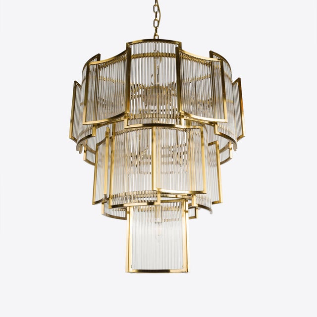 Grande Brass Monte Carlo Chandelier from Pure White Lines For Sale - Image 4 of 11