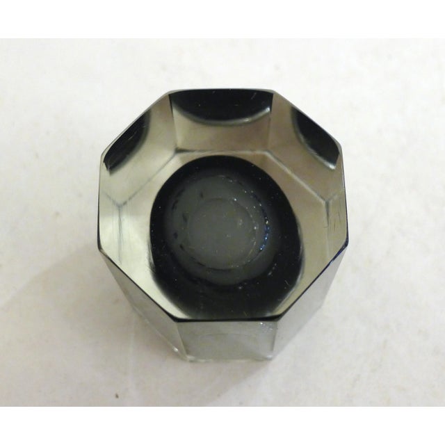 Gray Small Octagonal Faceted Ashtray in Murano Sommerso Glass from Made Murano Glass, 1960s For Sale - Image 8 of 11