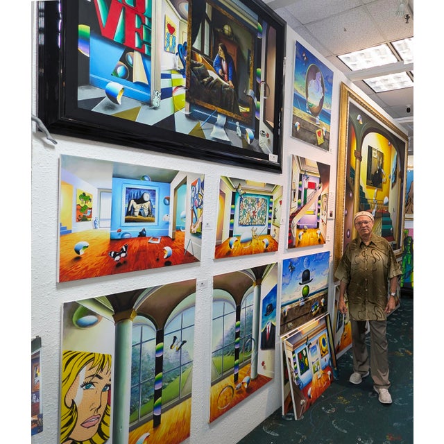 Ferjo, Majestic Passage, Huge Original Painting on Canvas, Signed, Surrealism, 49x69 In For Sale - Image 4 of 5