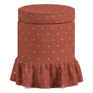 Red Velvet Aurora Ottoman by Ceraudo For Sale