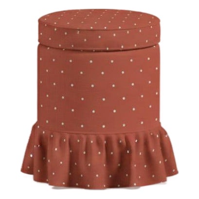 Red Velvet Aurora Ottoman by Ceraudo For Sale