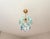 Vintage Custom Hand-Painted Italian Murano Style Light Blue Floral Pendant - Restored For Sale - Image 10 of 17