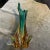 1970s Seguso Style Green and Yellow Sommerso Murano Glass Sculptural Vase For Sale - Image 11 of 12