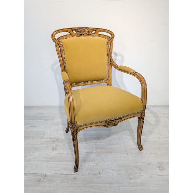 Wood Art Nouveau Armchair Throne on Springs, 1890s For Sale - Image 7 of 18